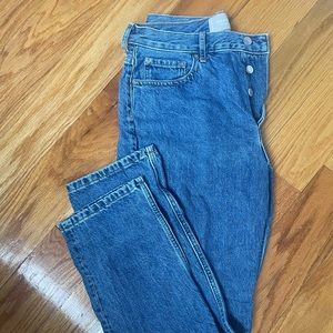 Everlane Cheeky Jean 29 Crop Medium Wash 100% Cotton Button Closure